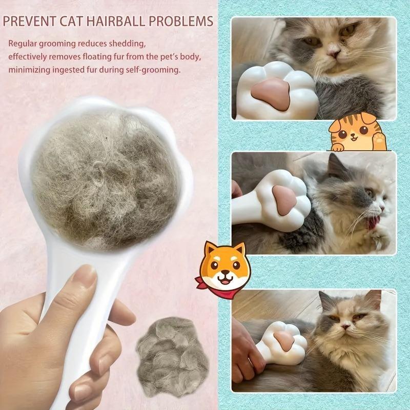Paw-Shaped Pet Massage & Hair Removal Comb – Gentle Deshedding Brush for Cats & Dogs