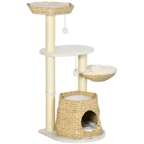 PawHut 47" Cat Tree – Kitty Activity Center with Climbing Tower