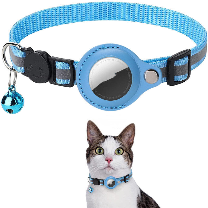 Reflective Nylon Martingale Dog Collar with AirTag Holder – Adjustable & Waterproof
