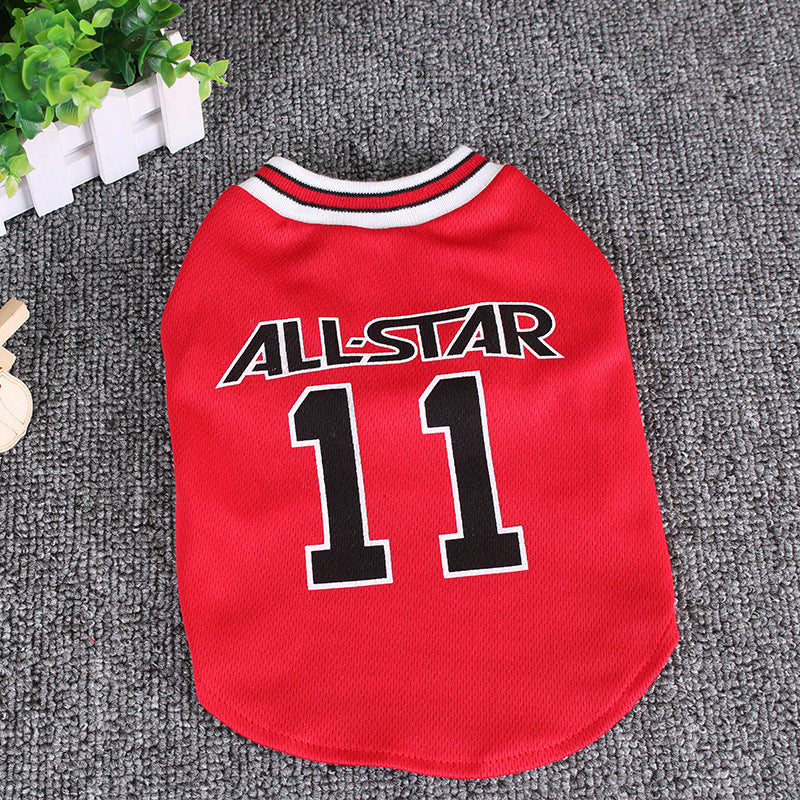 Techniwoof™ Basketball Dog Jersey – Summer Sports Mesh Pet Vest for Small & Medium Dogs
