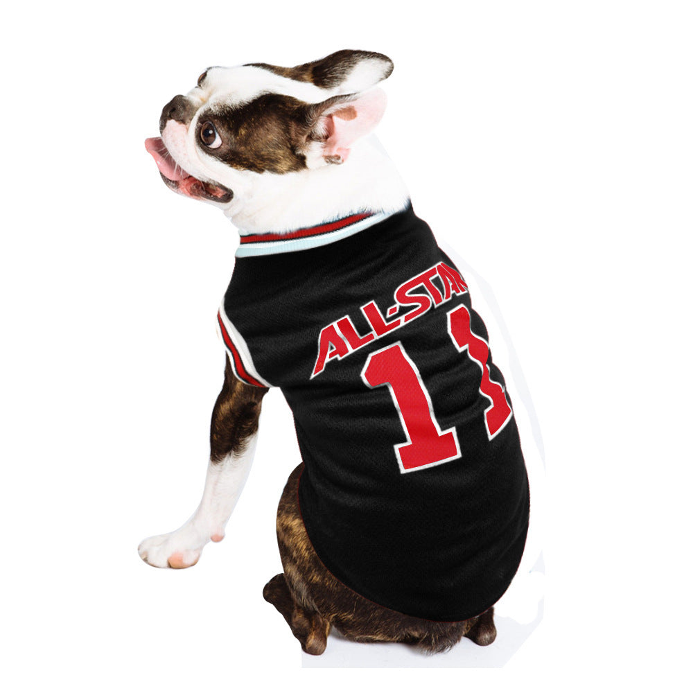 Techniwoof™ Basketball Dog Jersey – Summer Sports Mesh Pet Vest for Small & Medium Dogs