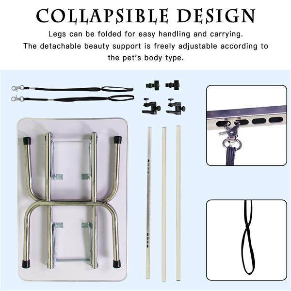 36 Inch Foldable Dog Grooming Table – Heavy-Duty Adjustable Pet Salon Station for Home or Professional Use
