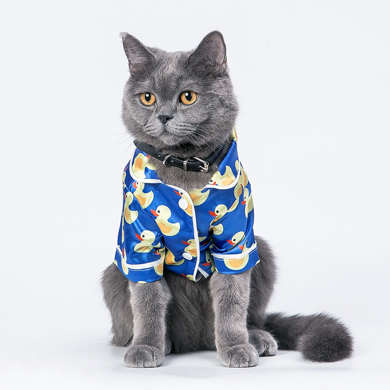 Duck Print Waterproof Dog Jacket – Autumn & Winter Coat for Dogs & Cats