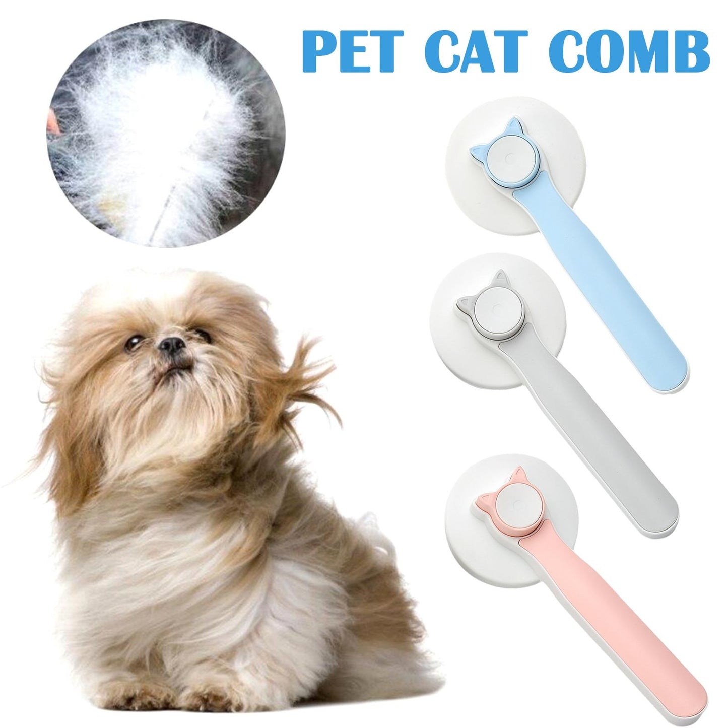 Self-Cleaning Slicker Brush for Cats – Gentle Deshedding & Detangling Tool