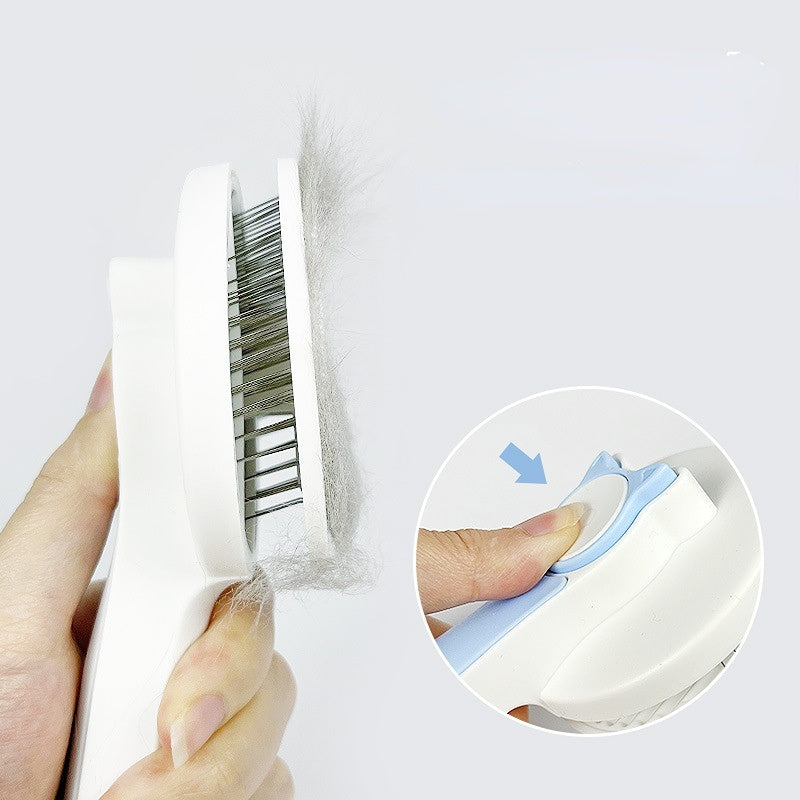 Self-Cleaning Slicker Brush for Cats – Gentle Deshedding & Detangling Tool