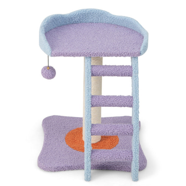 2-Layer Cat Tree – Plush Climbing Tower and Scratching Frame