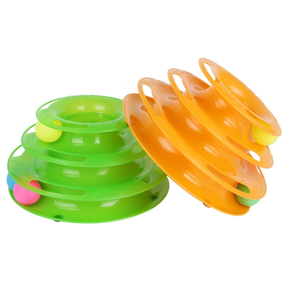 Cat Ball Tower Toy – Multi-Level Interactive Disk for Chasing & Swatting Play