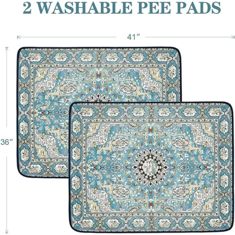 Qeils Reusable Puppy Pee Pads – 2-Pack Washable Waterproof Mats for Dogs