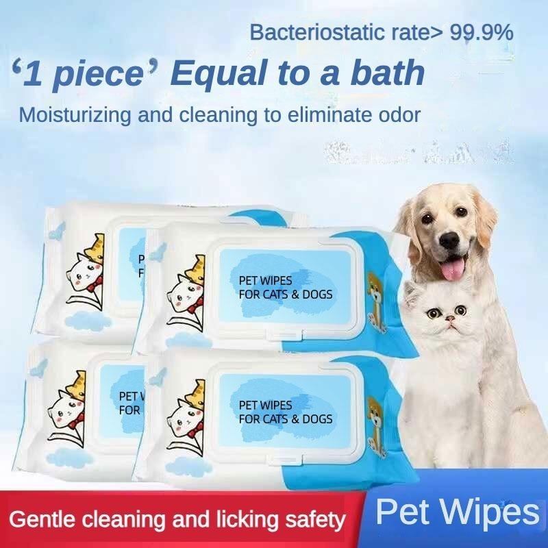 Dog & Cat Multipurpose Wet Wipes – Plant-Based Cleaning for Paws, Butt, Ears & Eyes