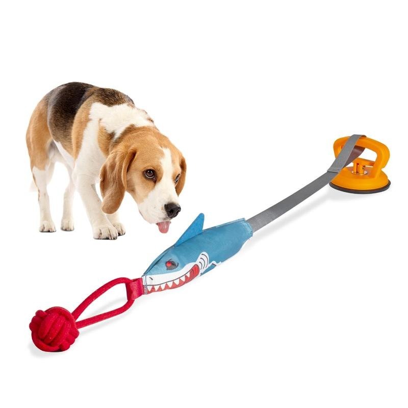 PROKE1 Shark-Shaped Pet Toy – Interactive Twine Tug Ball Dog Toy