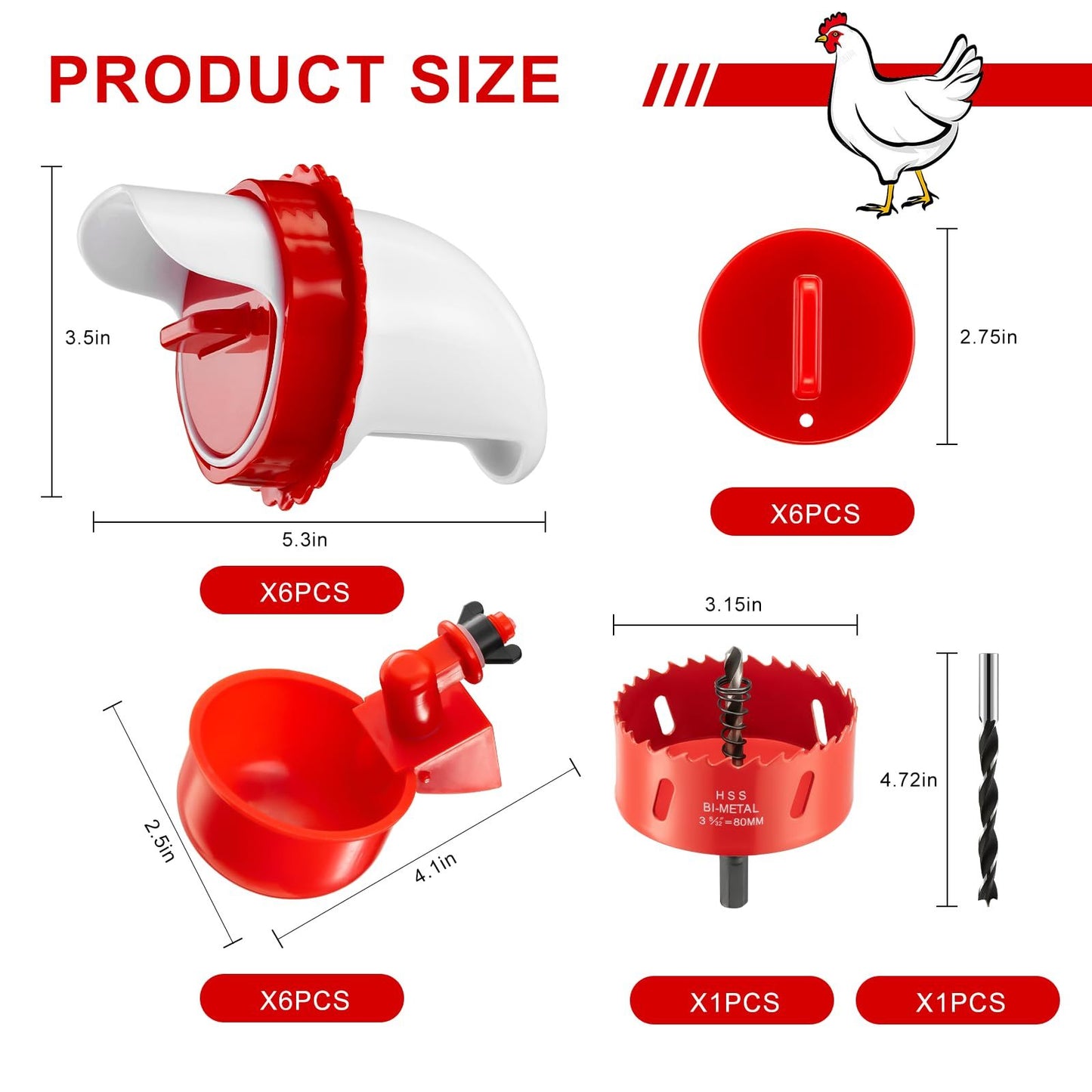 iFurffy Automatic Chicken Water Cups & Feeder Set – DIY Poultry Hydration & Feeding Kit