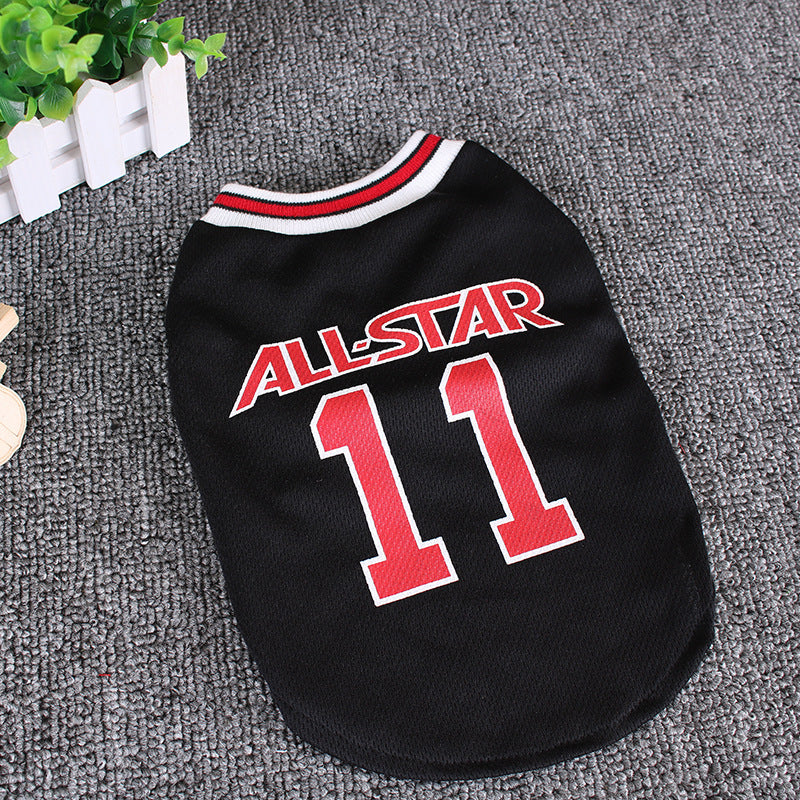 Techniwoof™ Basketball Dog Jersey – Summer Sports Mesh Pet Vest for Small & Medium Dogs