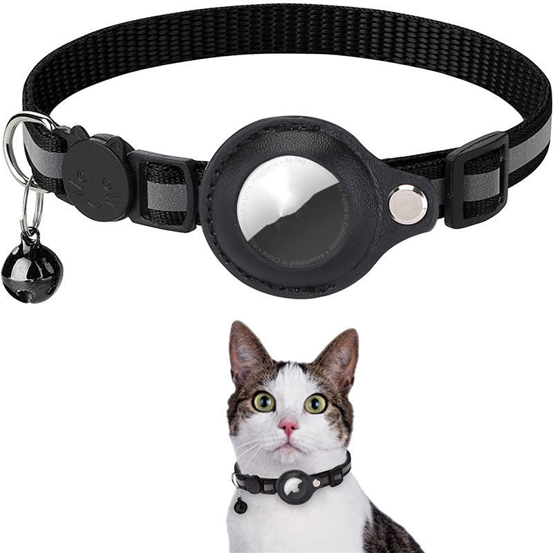 Reflective Nylon Martingale Dog Collar with AirTag Holder – Adjustable & Waterproof