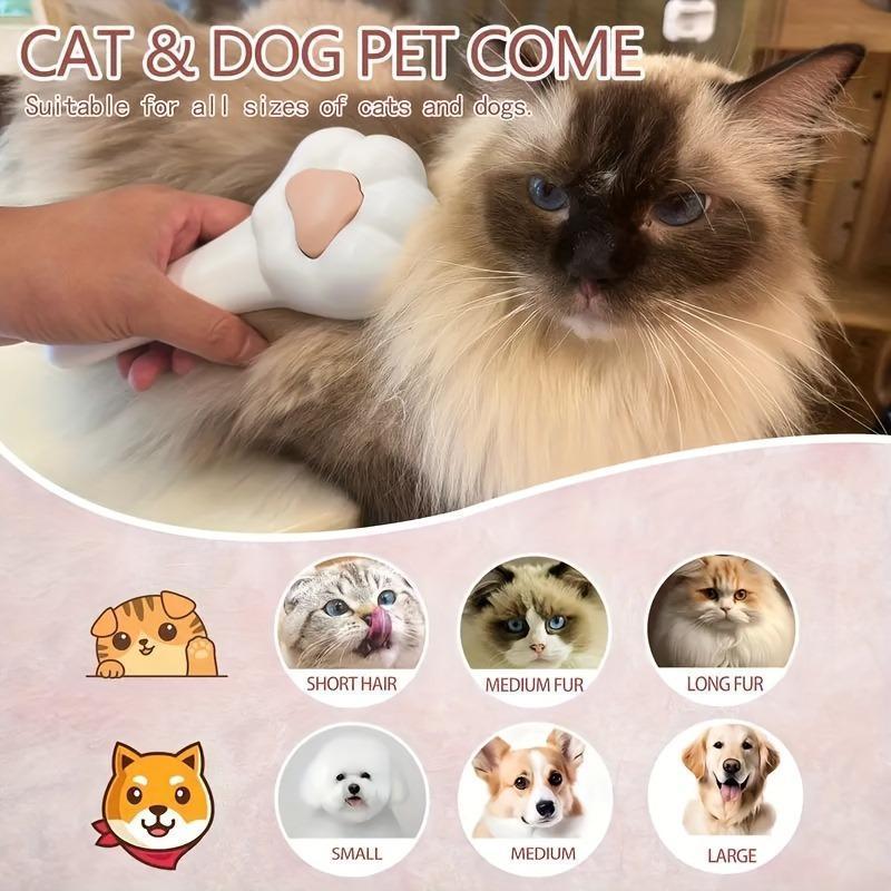 Paw-Shaped Pet Massage & Hair Removal Comb – Gentle Deshedding Brush for Cats & Dogs