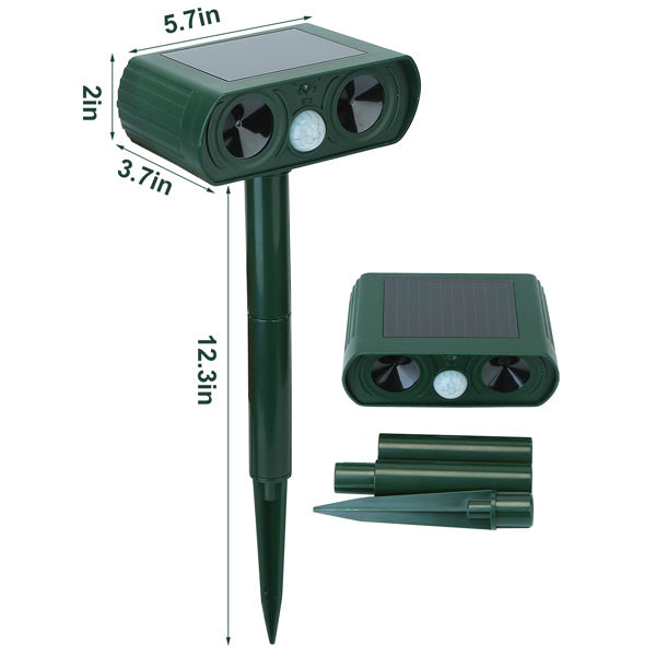 Ultrasonic Animal Repellent – Solar Motion Sensor Device with LED Flash