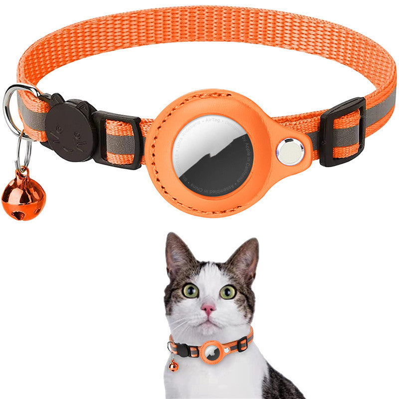 Reflective Nylon Martingale Dog Collar with AirTag Holder – Adjustable & Waterproof
