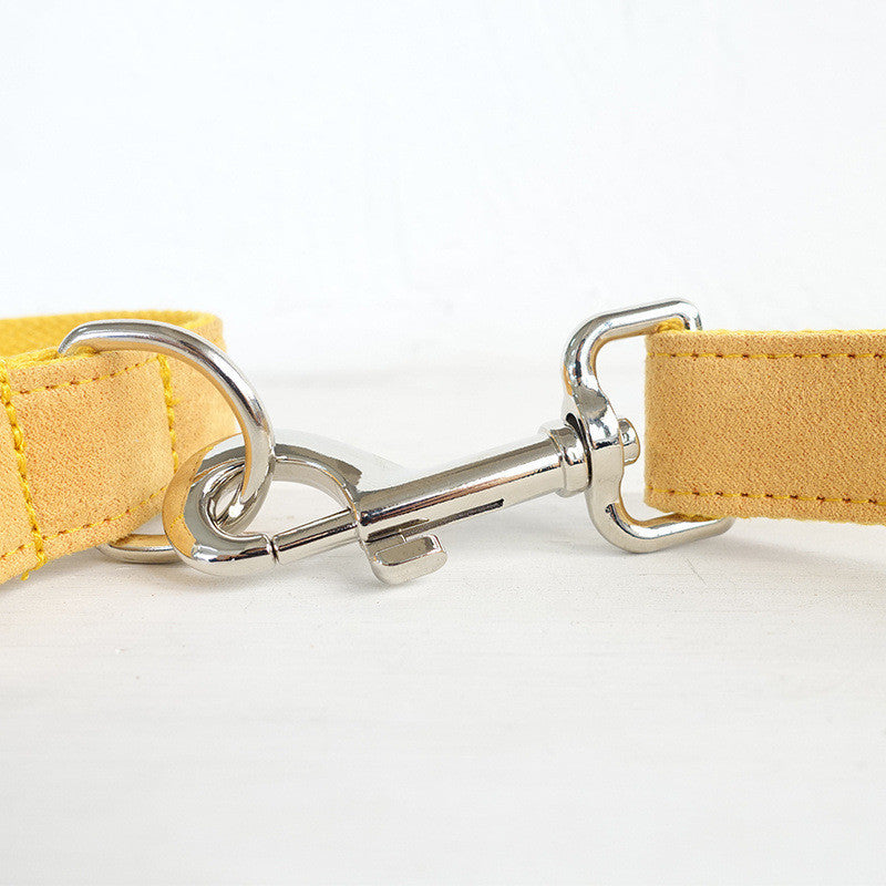 Eco-Friendly Cotton Dog Collar – Reflective Brown Adjustable Pet Collar with Leash