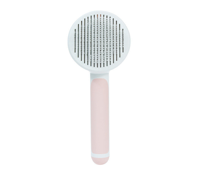 Round Handle Pet Comb – Ergonomic Detangling & Shedding Tool for Cats and Dogs