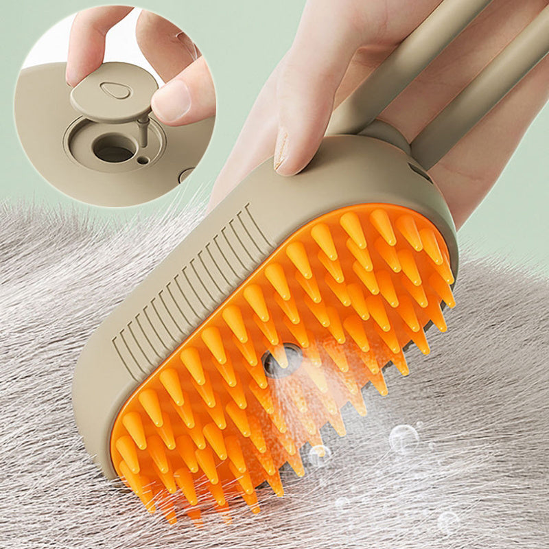Electric Steam Pet Brush for Dogs & Cats & 3-in-1 Dematting, Grooming & Cleaning