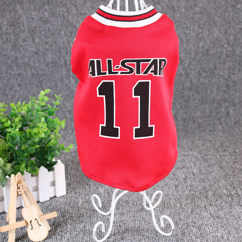 Techniwoof™ Basketball Dog Jersey – Summer Sports Mesh Pet Vest for Small & Medium Dogs