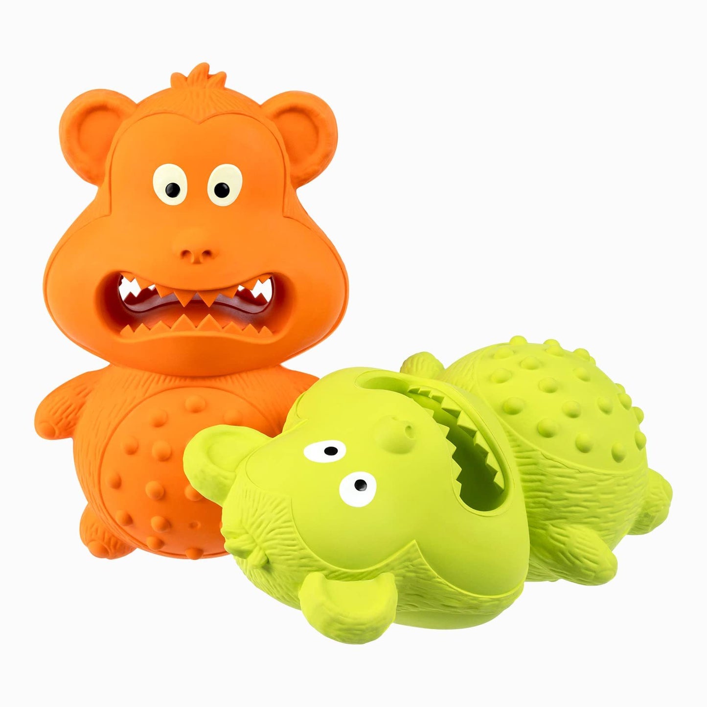 Dog Teething Toy – Green & Orange 2-Pack (Chew Toys for Puppies & Small Dogs)