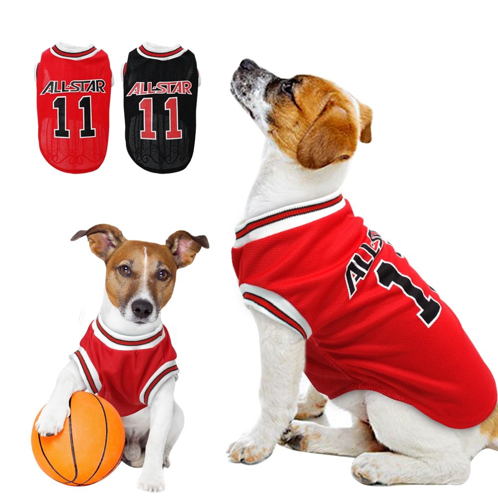 Techniwoof™ Basketball Dog Jersey – Summer Sports Mesh Pet Vest for Small & Medium Dogs