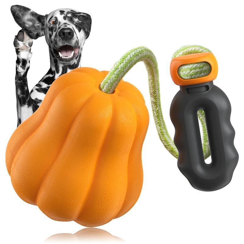 PROKE1 Dog Rope Fetch Toy – Pumpkin-Shaped Tug & Chew Toy for Medium and Large Dogs