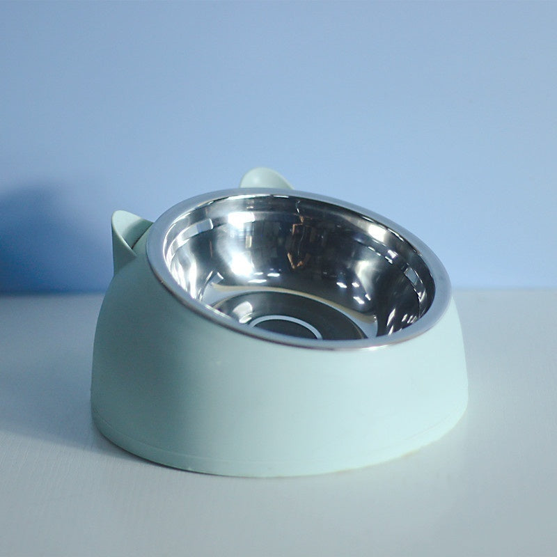 Stainless Steel Tilted Double Pet Bowl with Cervical Spine Protection