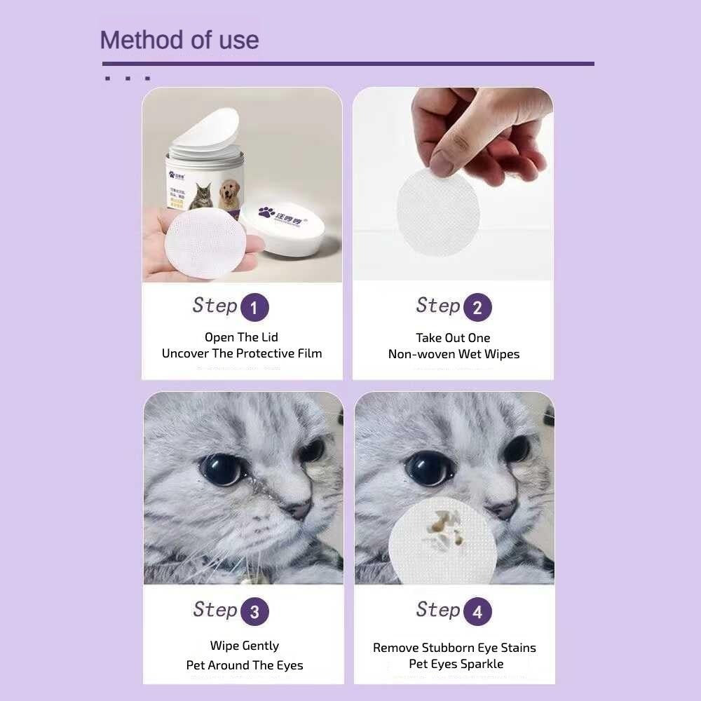 Pet Eye Wipes – 200 Count Tear Stain Remover Pads for Dogs & Cats