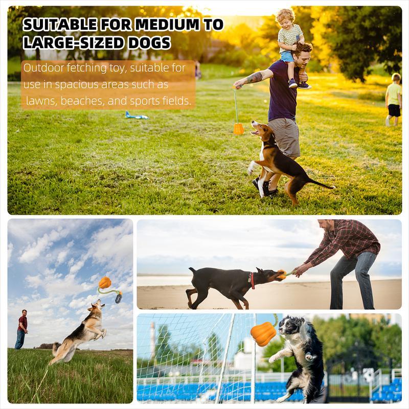 PROKE1 Dog Rope Fetch Toy – Pumpkin-Shaped Tug & Chew Toy for Medium and Large Dogs