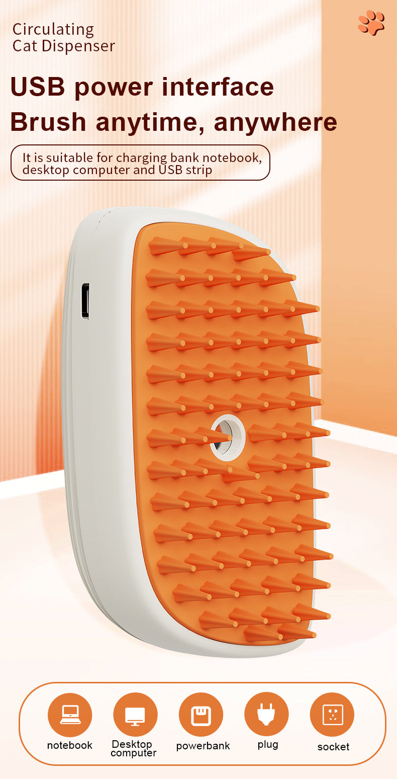 Hand-Held Pet Spray Comb – Soothing Bath Brush for Cats & Dogs