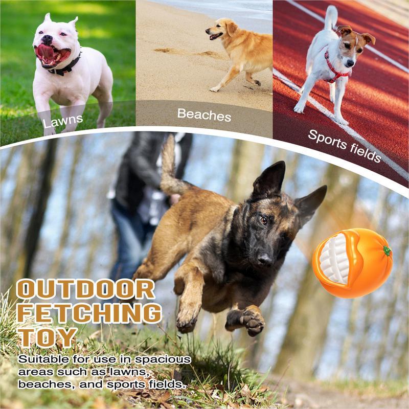 PROKE1 Dog Squeak Toy – Orange Funny Face Tough Chew Ball
