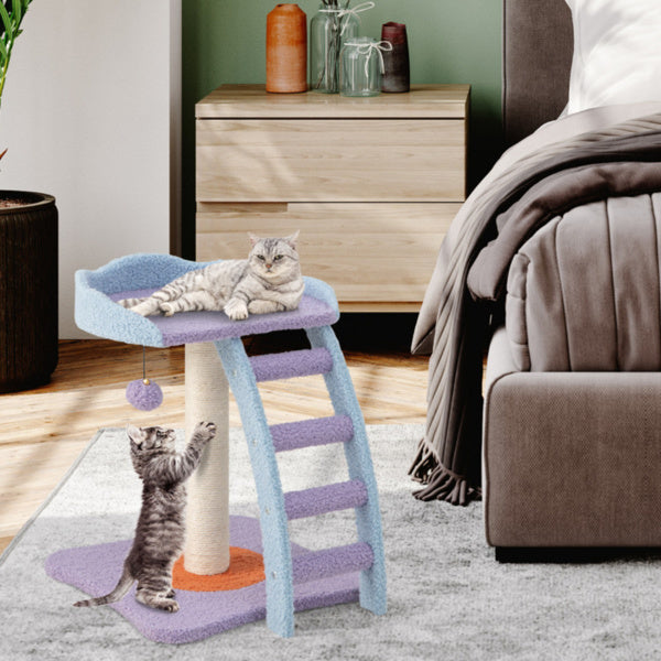 2-Layer Cat Tree – Plush Climbing Tower and Scratching Frame