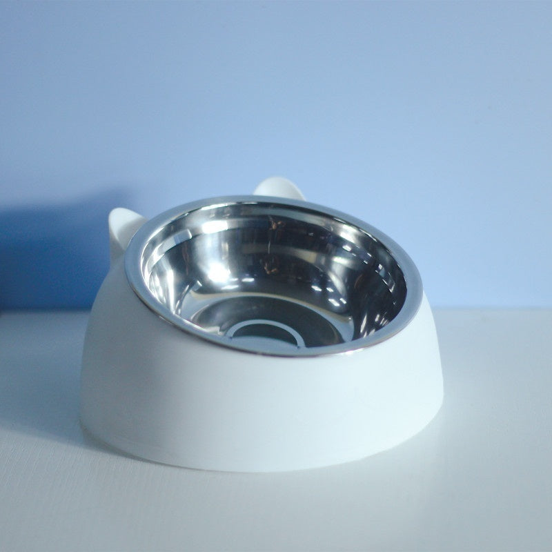 Stainless Steel Tilted Double Pet Bowl with Cervical Spine Protection