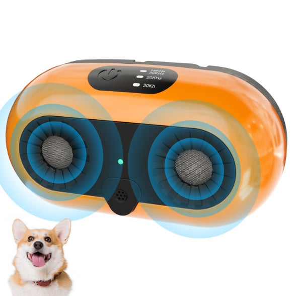 Rechargeable Dual-Speaker Ultrasonic Anti-Bark Device – Indoor & Outdoor Dog Bark Controller