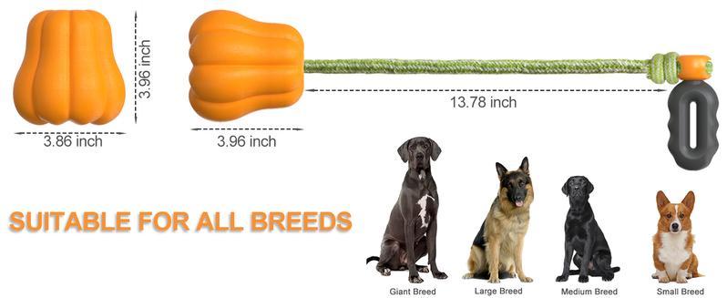 PROKE1 Dog Rope Fetch Toy – Pumpkin-Shaped Tug & Chew Toy for Medium and Large Dogs