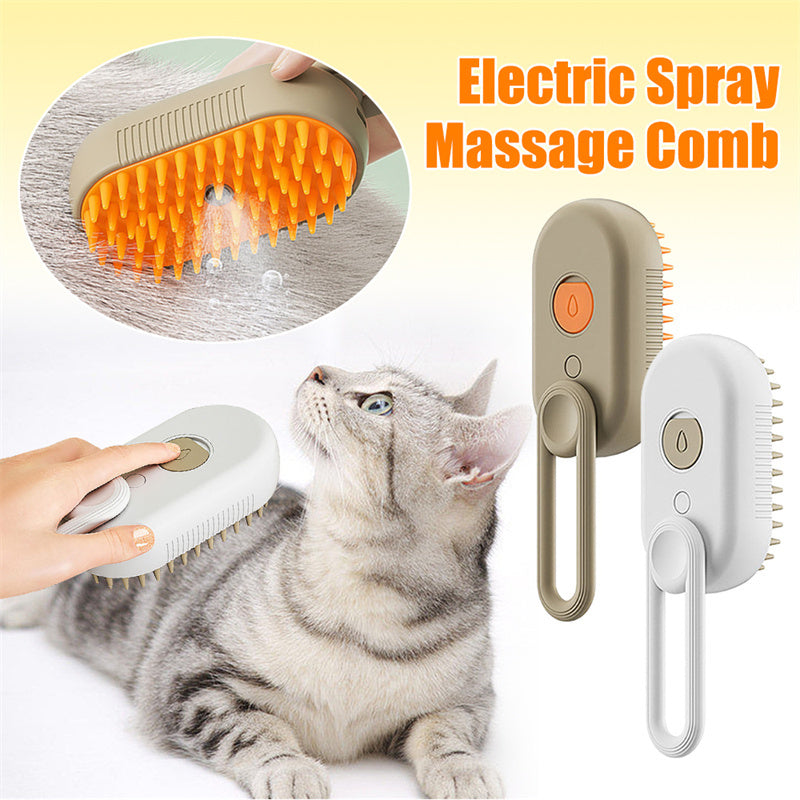 Electric Steam Pet Brush for Dogs & Cats & 3-in-1 Dematting, Grooming & Cleaning