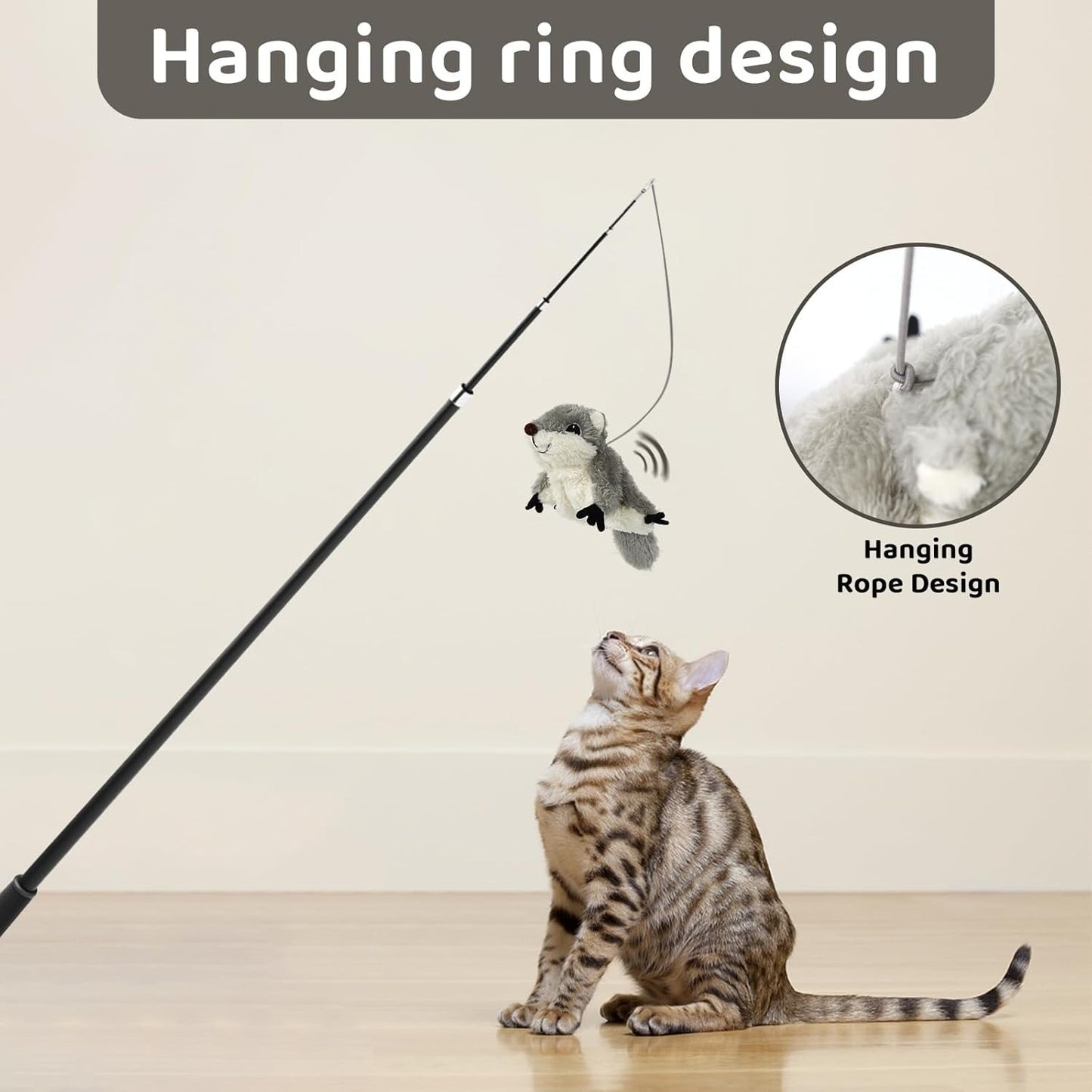 Organic Catnip Cat Toy – Flapping Squirrel Plush for Indoor Cats