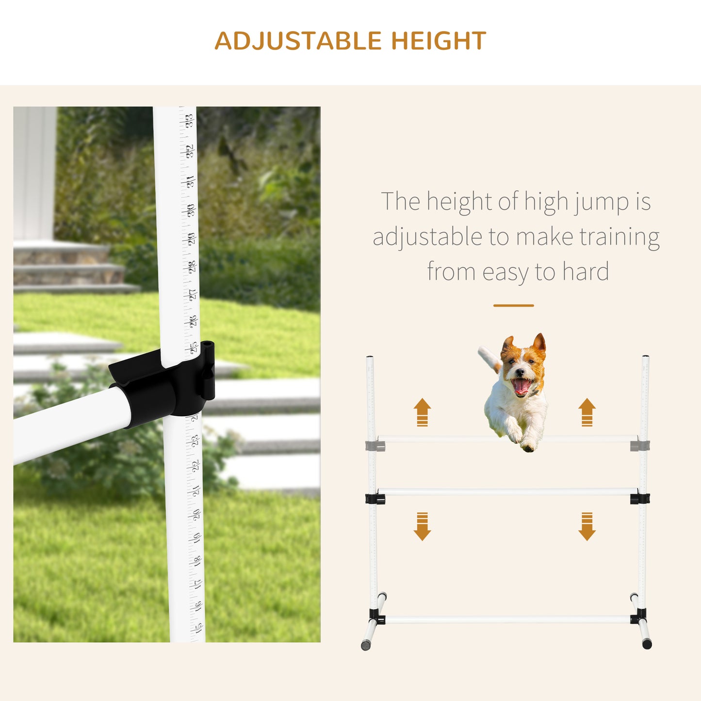 4-piece Dog Agility Training Equipment with Height-Adjustable Hurdles