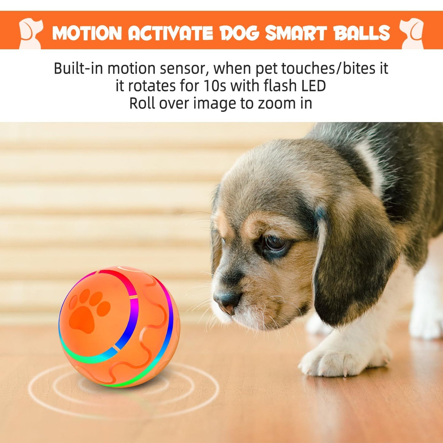 Orange Toy Ball – Automatic Smart Rolling Version