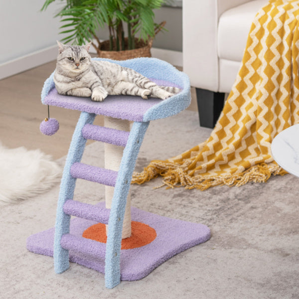 2-Layer Cat Tree – Plush Climbing Tower and Scratching Frame