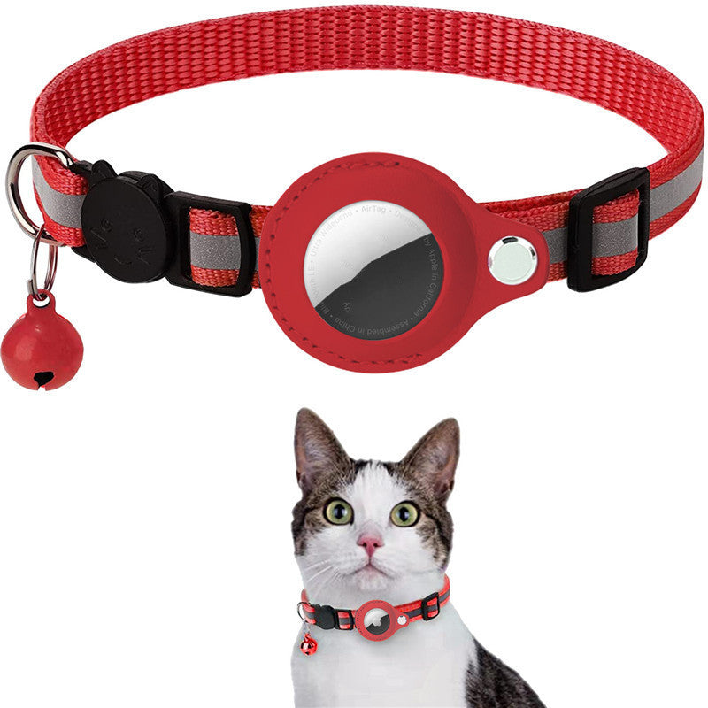 Reflective Nylon Martingale Dog Collar with AirTag Holder – Adjustable & Waterproof