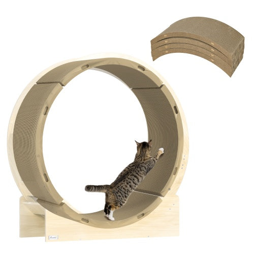 PawHut Cat Scratching Board Set – 4 Pack Round Cardboard Scratchers for Indoor Cats