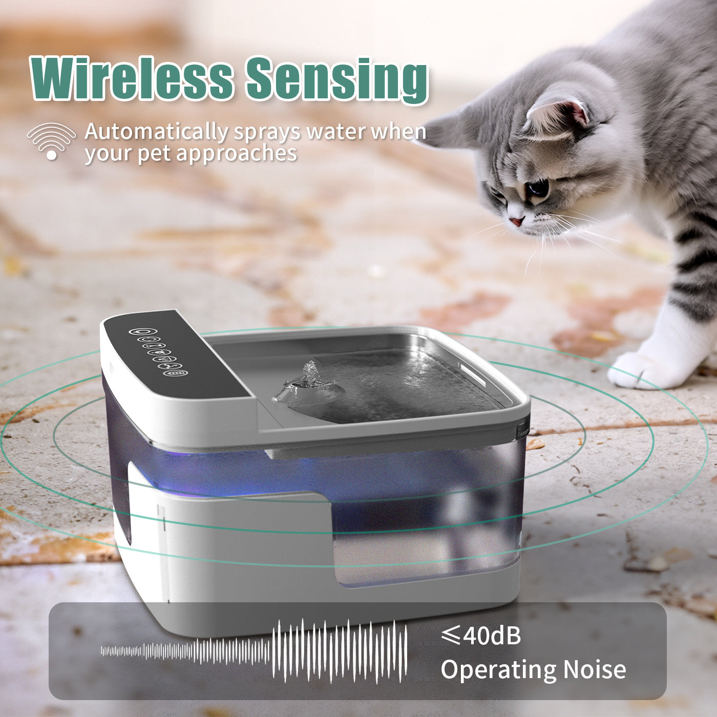 Automatic Pet Water Fountain – Translucent LED Cat Water Dispenser