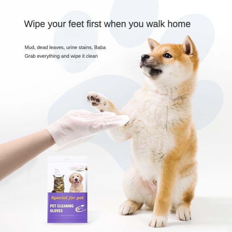 Pet Cleaning Deodorizing Bathing Wipes – Hypoallergenic Grooming Gloves for Dogs & Cats