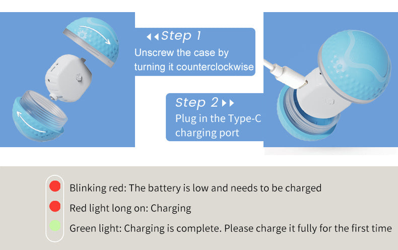 Electric Dog Ball – USB Rechargeable Auto-Rolling & Flashing Toy