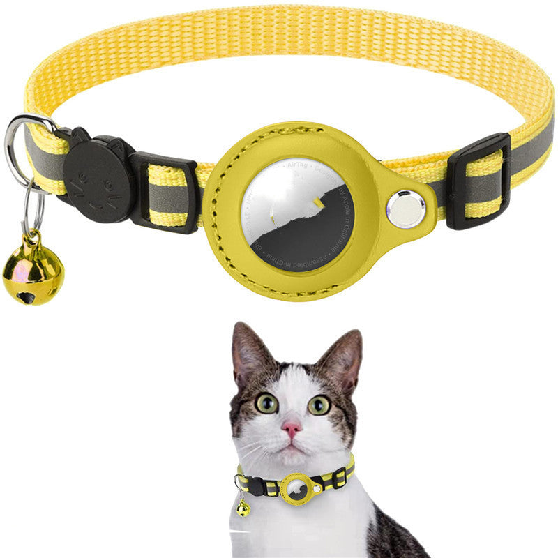 Reflective Nylon Martingale Dog Collar with AirTag Holder – Adjustable & Waterproof