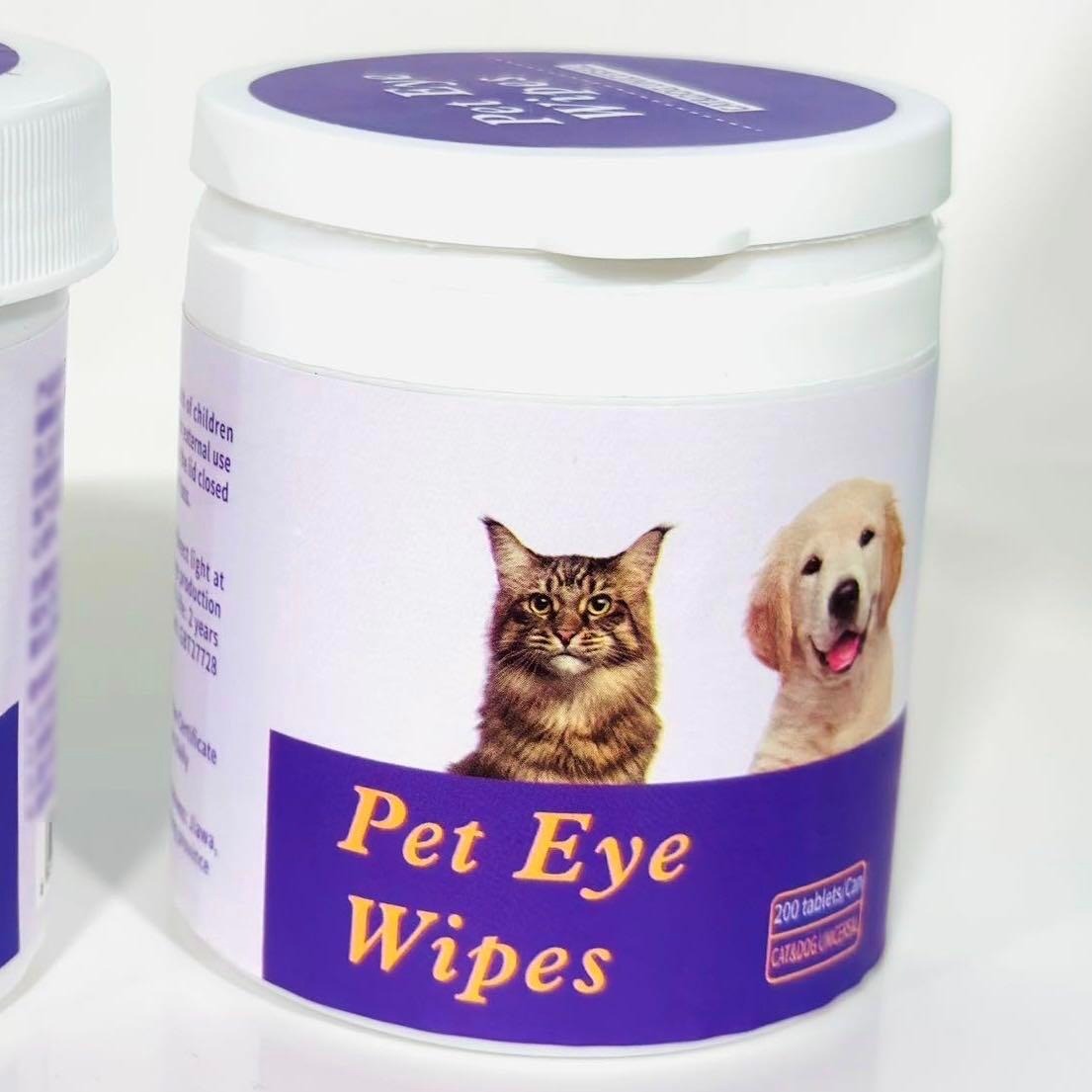 Pet Eye Wipes – 200 Count Tear Stain Remover Pads for Dogs & Cats