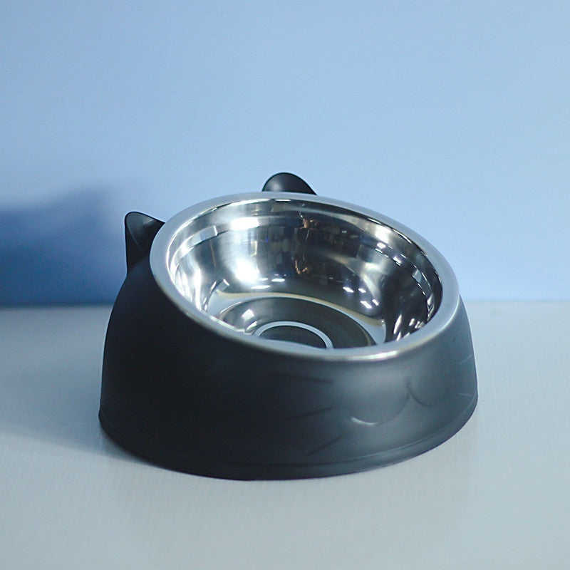 Stainless Steel Tilted Double Pet Bowl with Cervical Spine Protection