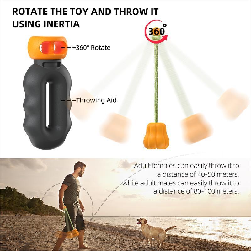 PROKE1 Dog Rope Fetch Toy – Pumpkin-Shaped Tug & Chew Toy for Medium and Large Dogs